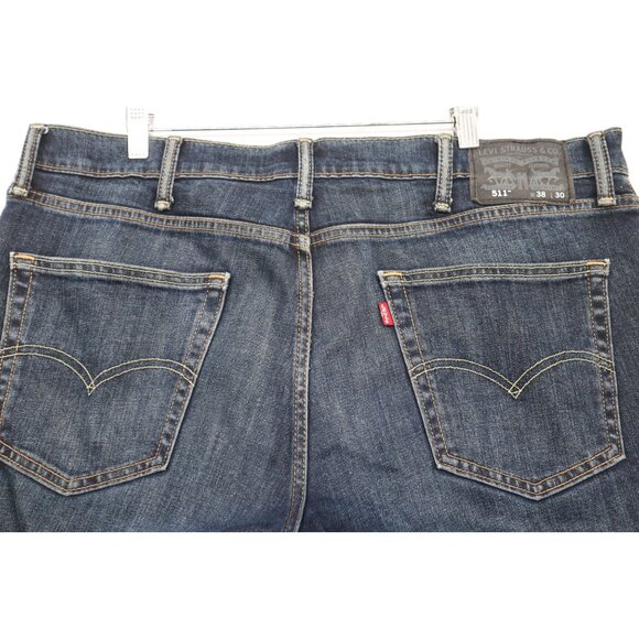 Levis 511 Mens Slim Fit Jeans W38 L30 Dark Wash Denim - Picture 1 of 15